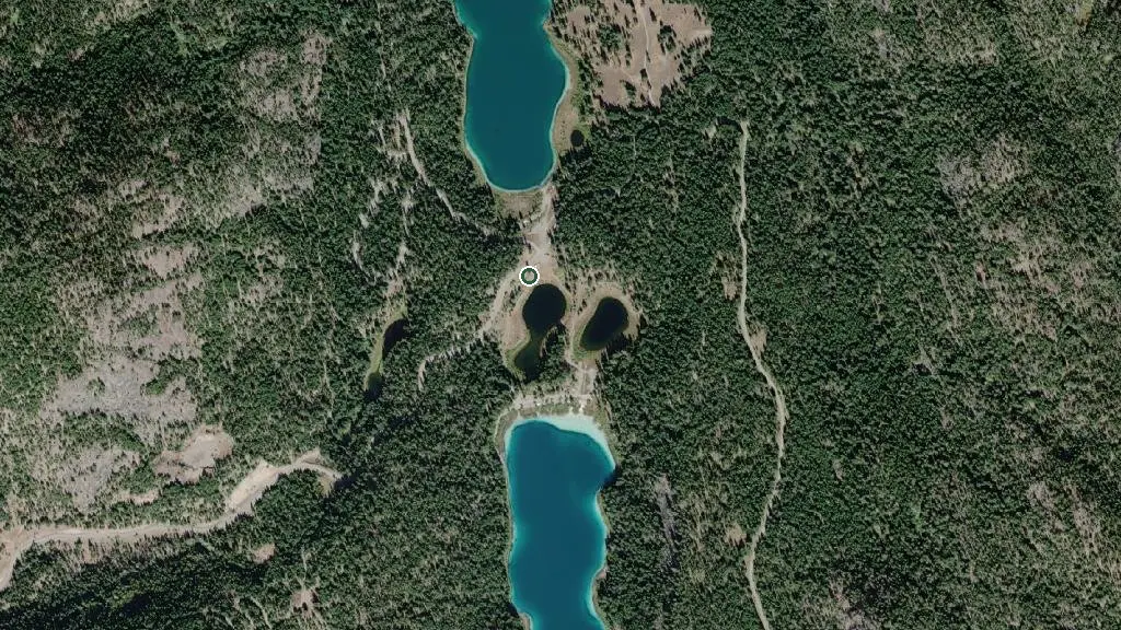 Aerial view of West Pond Campground and surroundings