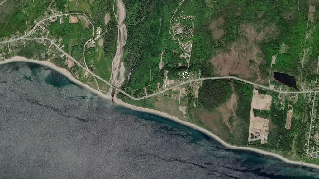 Aerial view of Zenzville Campground and surroundings