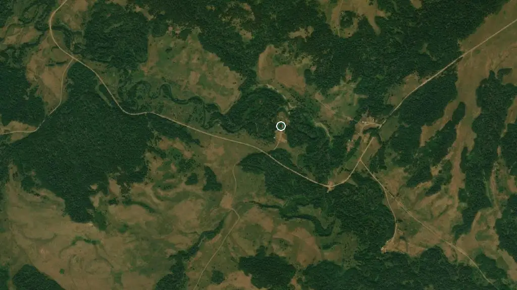 Aerial view of Cypress Hills West Block Campground and surroundings