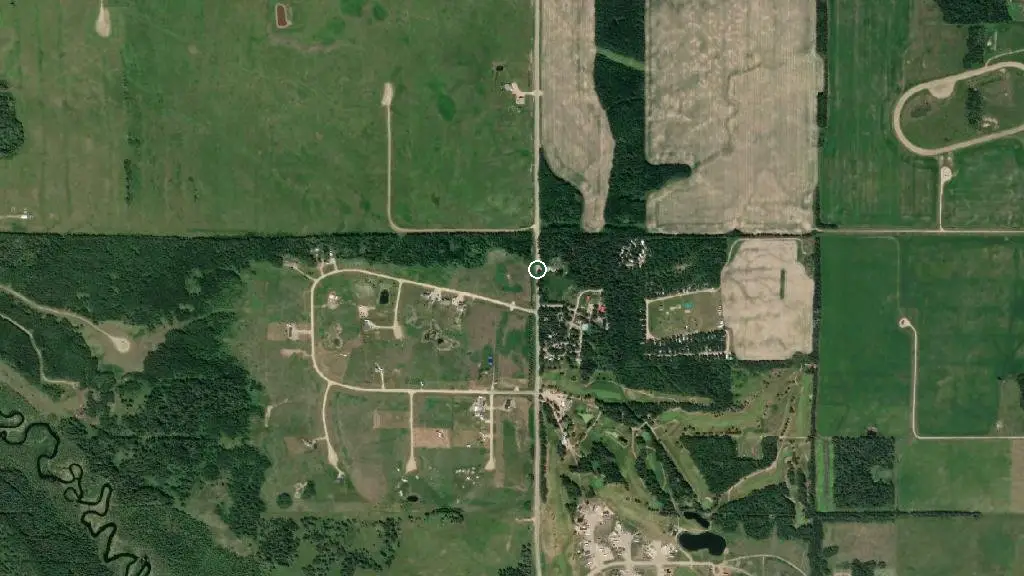 Aerial view of Firefly & Fiddle RV Resort and surroundings