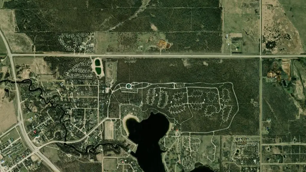 Aerial view of St. Malo Campground and surroundings