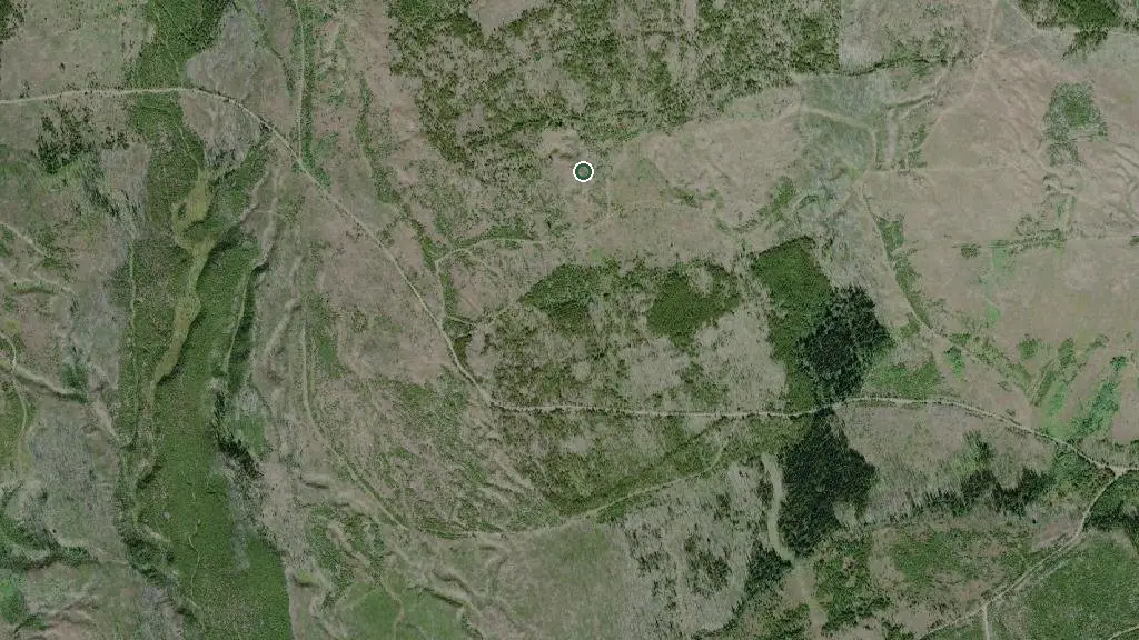 Aerial view of Ross Creek Country Store & Campground and surroundings