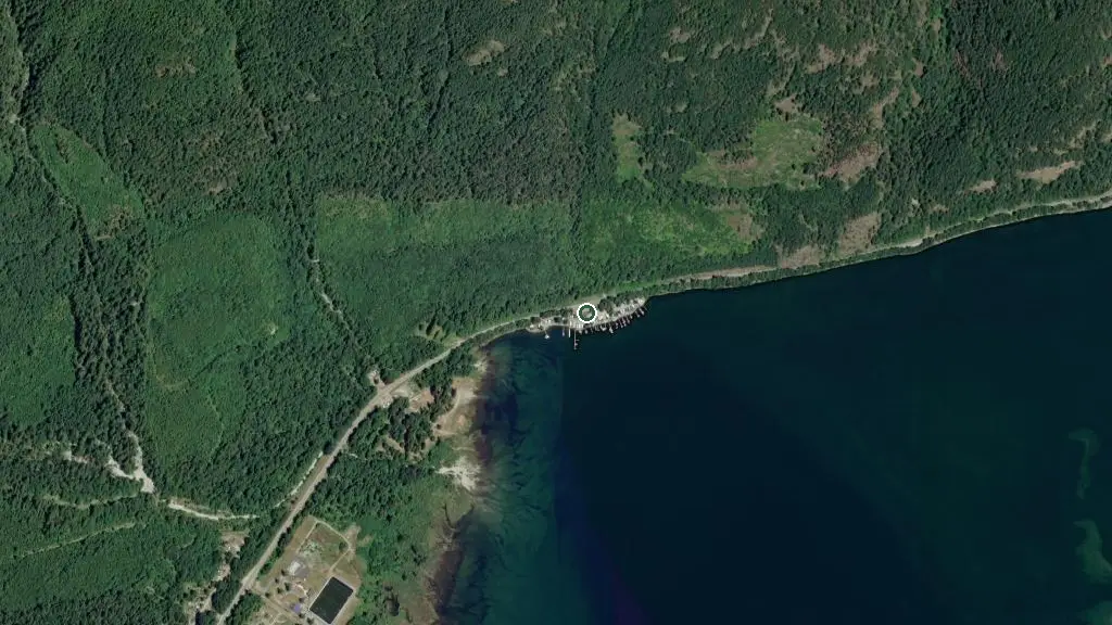 Aerial view of Harrison Bay Resort and RV Park and surroundings