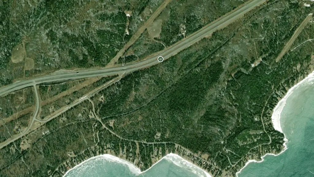Aerial view of Harris Bay Resort and surroundings