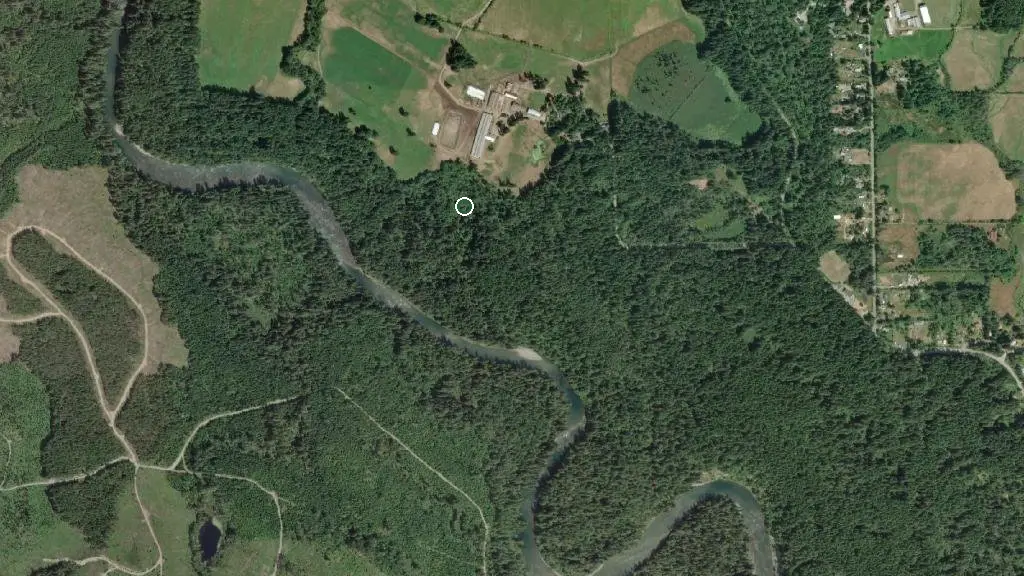 Aerial view of Stamp River Provincial Park and surroundings