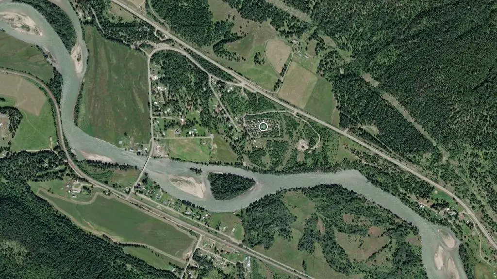 Aerial view of Birch Island Campground and surroundings