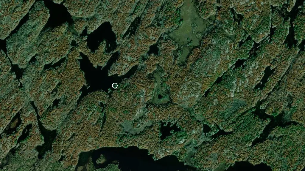 Aerial view of Backcountry Campsite #471 and surroundings