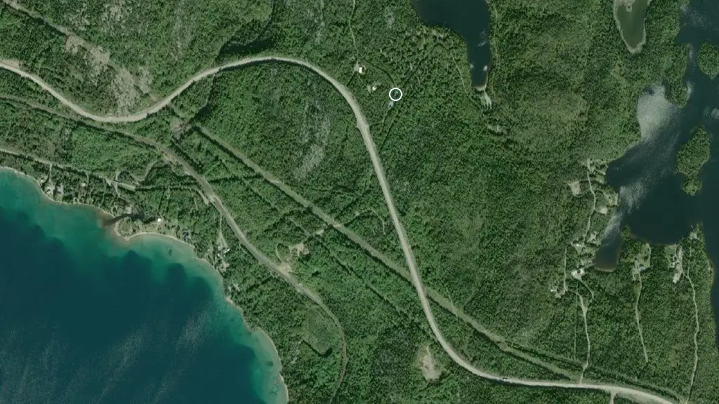 Aerial view of Whitesand Lake Campground and surroundings