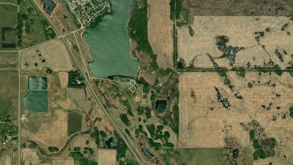 Aerial view of Saltcoats District Regional Park and surroundings