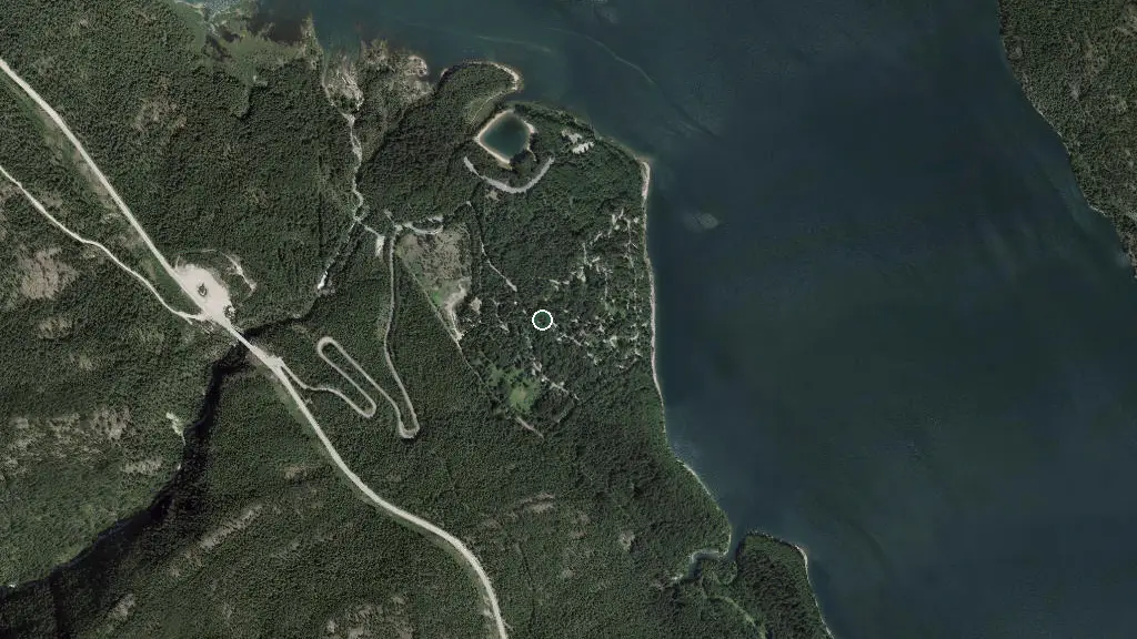 Aerial view of Blanket Creek Provincial Park and surroundings