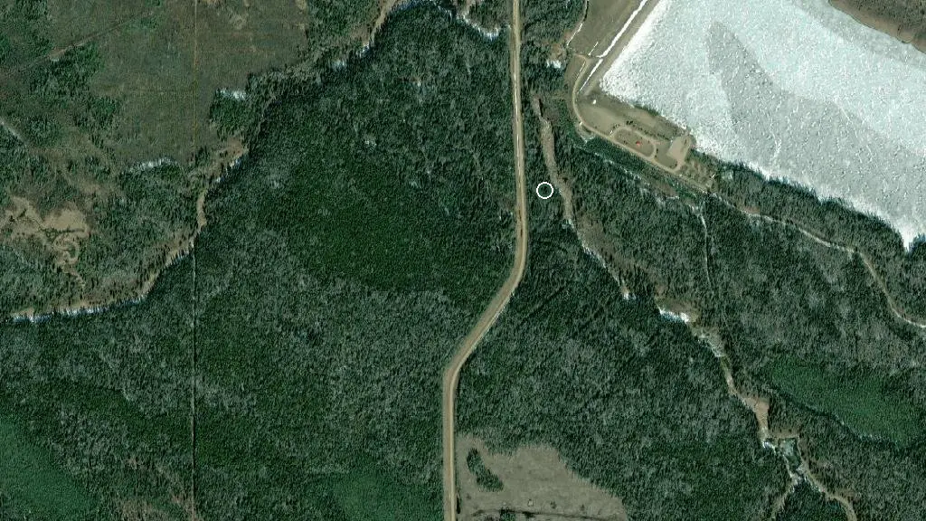 Aerial view of Hutch Lake and surroundings