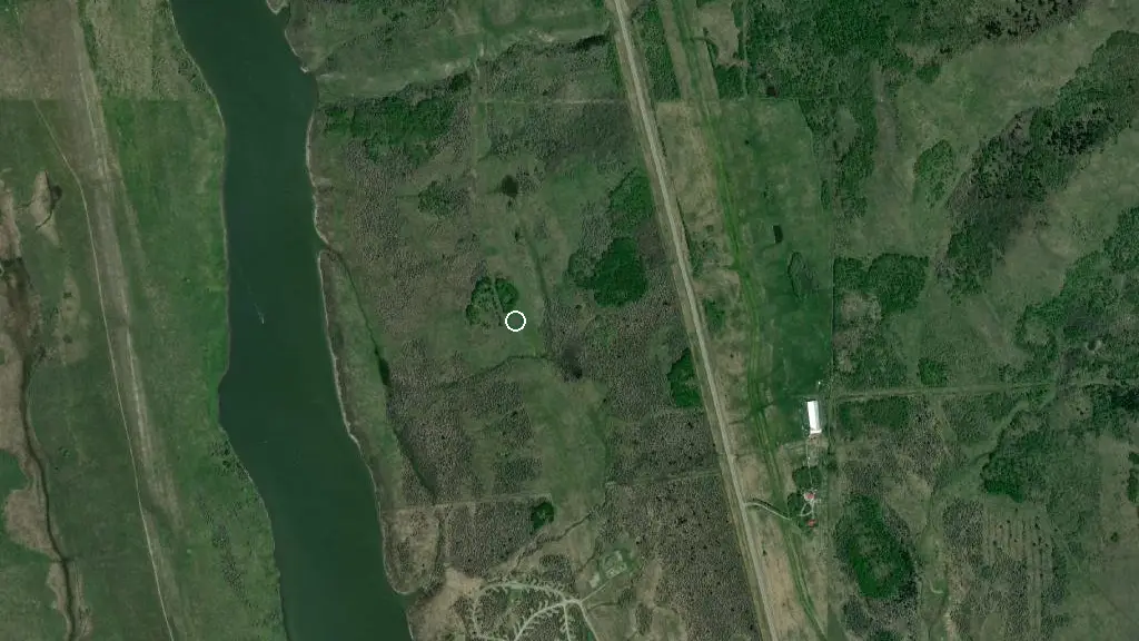 Aerial view of Chain Lakes Provincial Park and surroundings