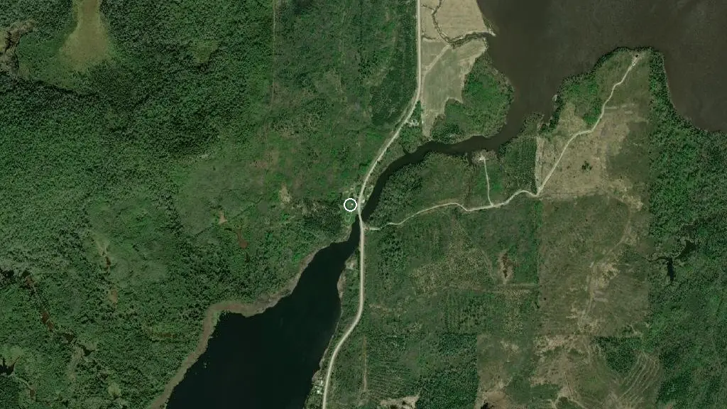 Aerial view of Sur La Rivière and surroundings