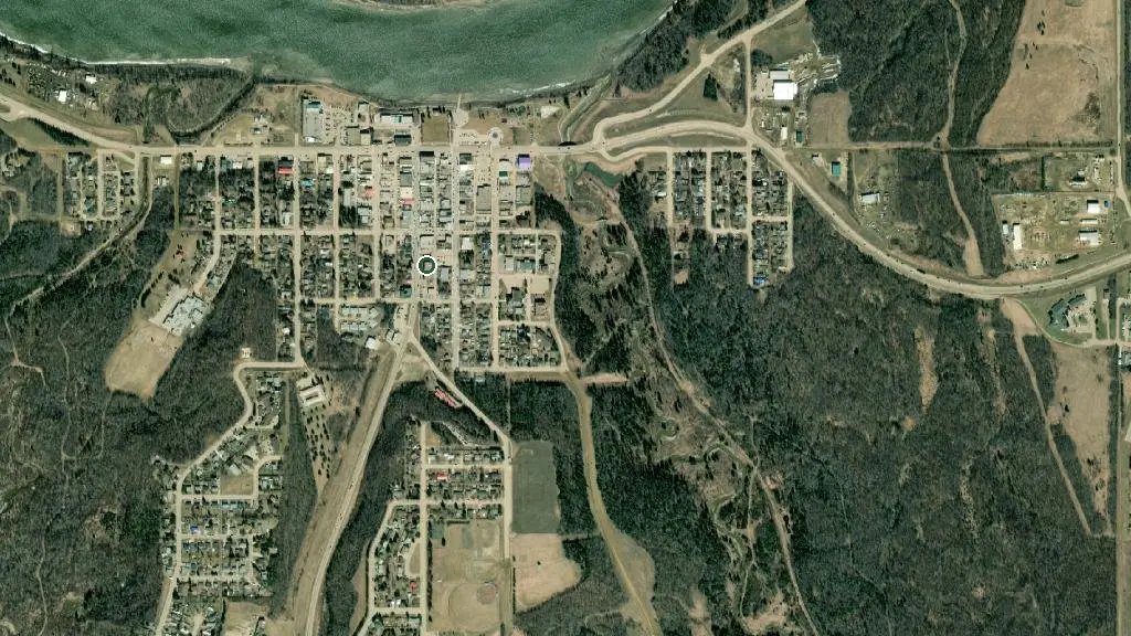 Aerial view of Forfar Recreation Park and surroundings