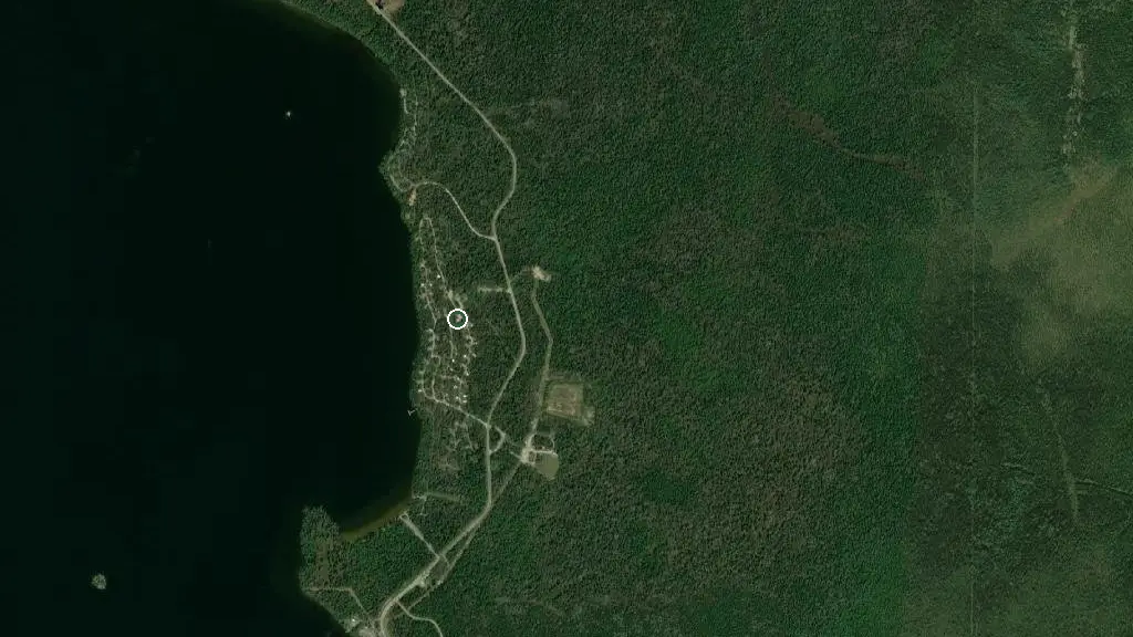 Aerial view of East Bay Campground and surroundings