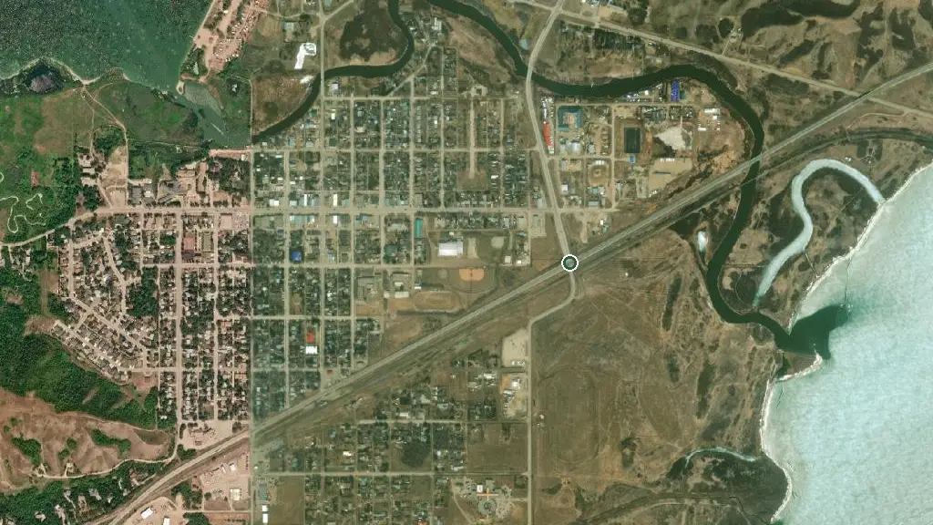 Aerial view of Echo Valley Provincial Park and surroundings