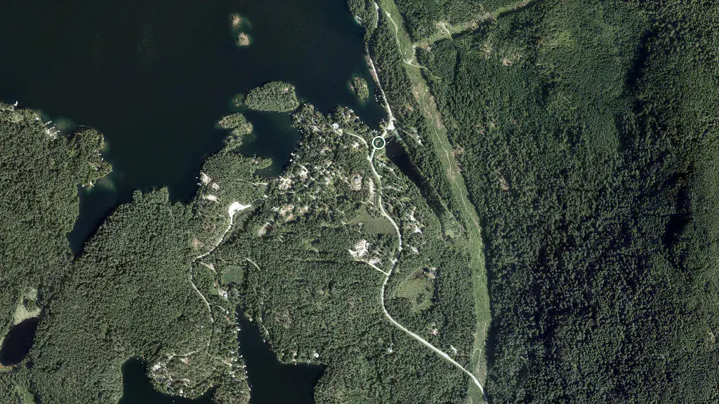 Aerial view of Ruby Lake Resort and surroundings