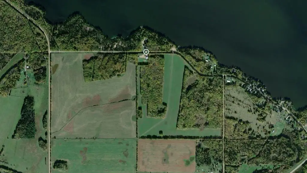 Aerial view of Goose Lake Recreation Area and surroundings