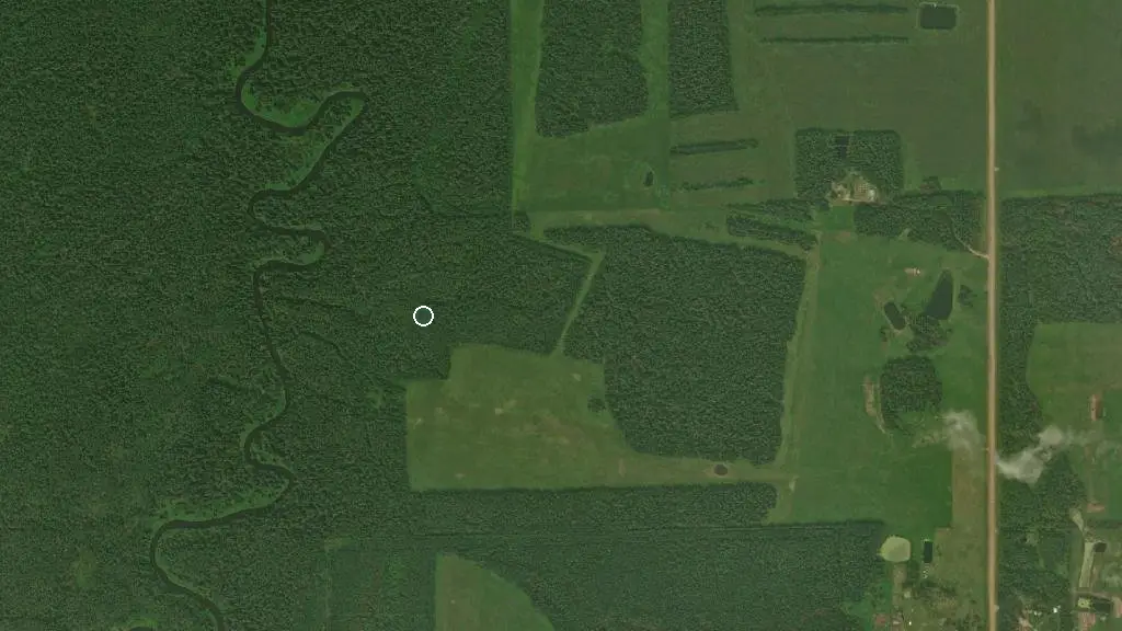 Aerial view of Winagami Wildland Provincial Park and surroundings