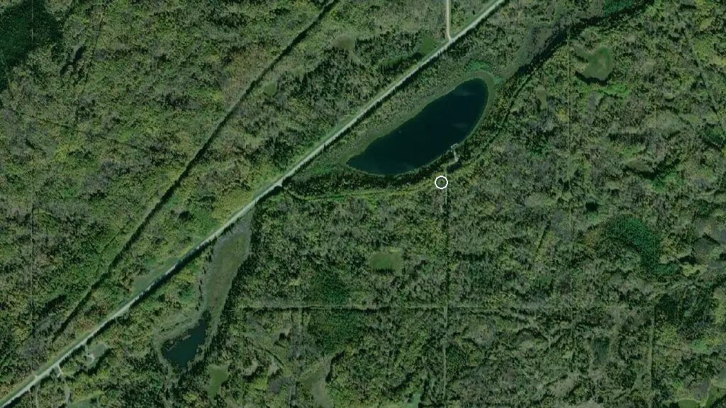 Aerial view of Schuman Lake Campground and surroundings