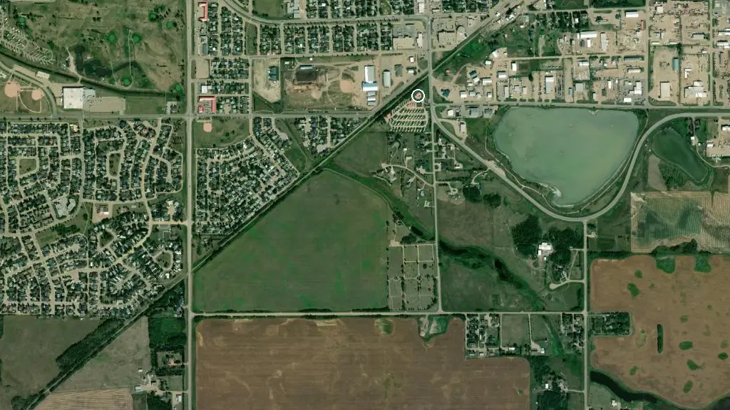Aerial view of Prairie Junction RV Resort and surroundings