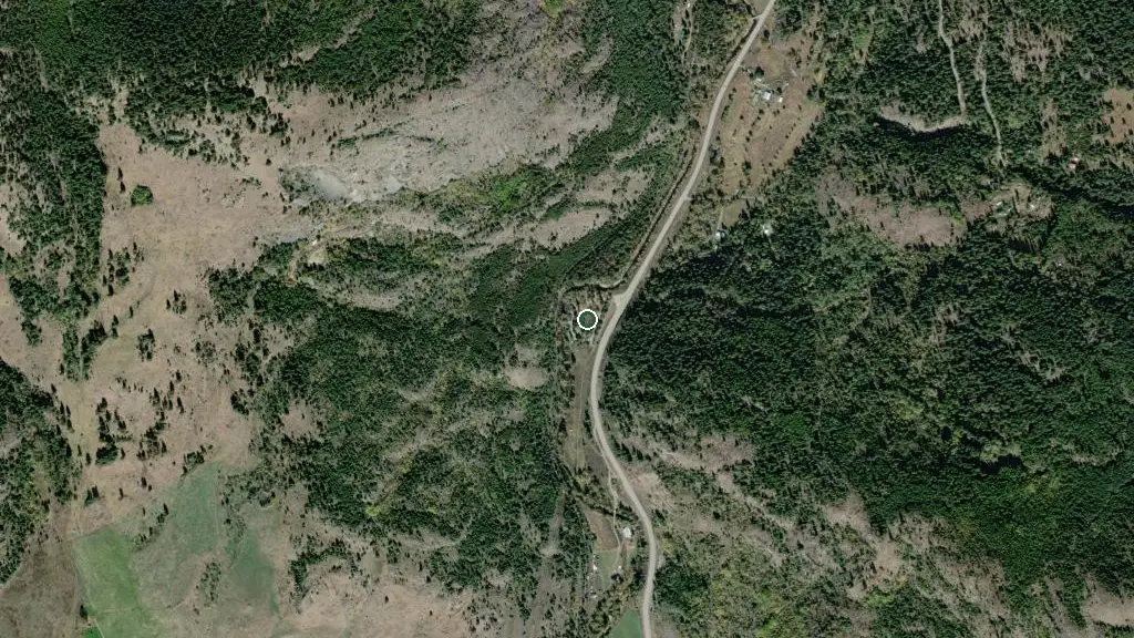 Aerial view of Boundary Creek Provincial Campground and surroundings