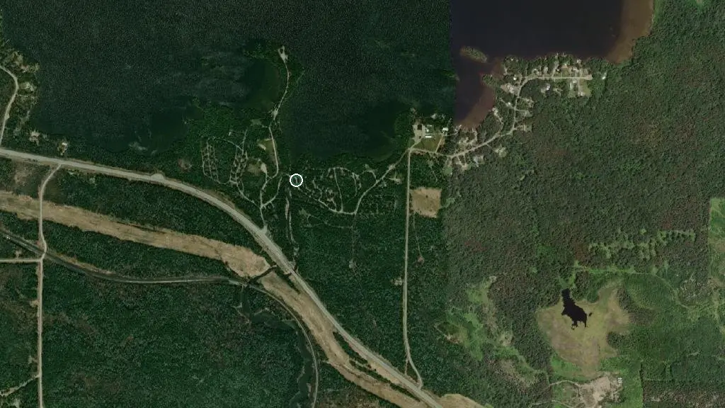 Aerial view of Aaron Provincial Park and surroundings