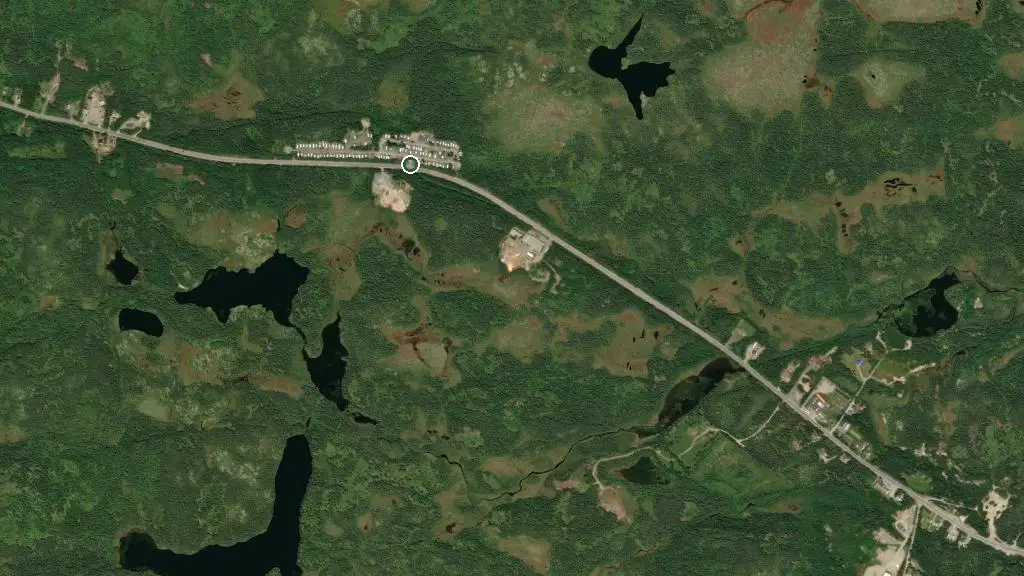 Aerial view of Harold W. Duffett Shriners R.V. Park and surroundings