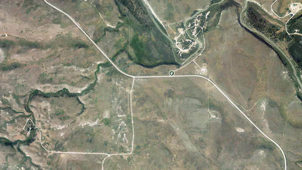 Aerial view of Stavely Elks Willow Creek Campground and surroundings