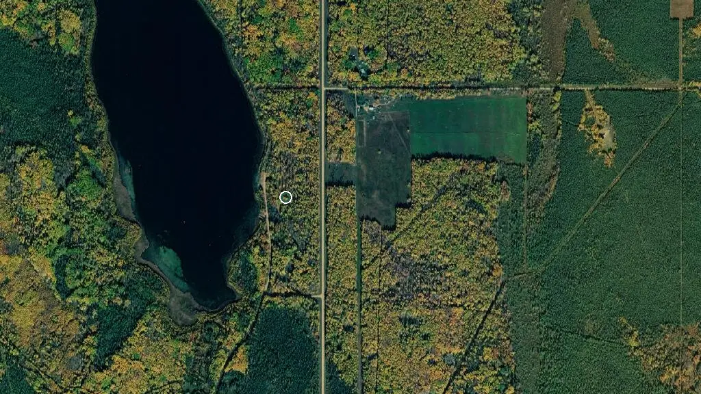 Aerial view of Chain Lakes Provincial Recreation Area and surroundings
