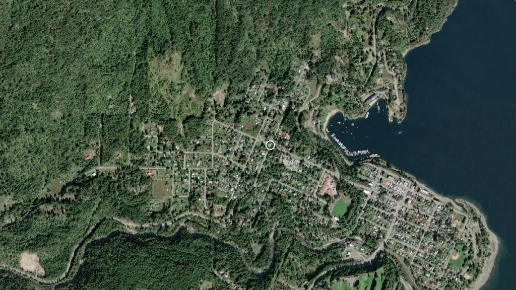 Aerial view of Schroeder Creek Resort and surroundings