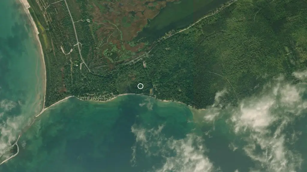 Aerial view of Pines Campground and surroundings