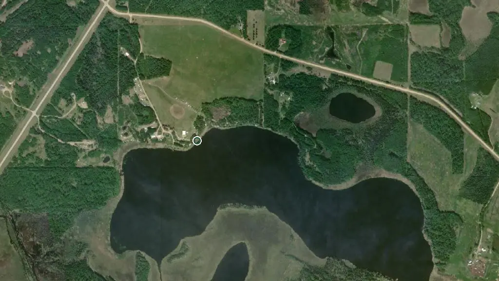 Aerial view of Mosquito Lake Resort and surroundings