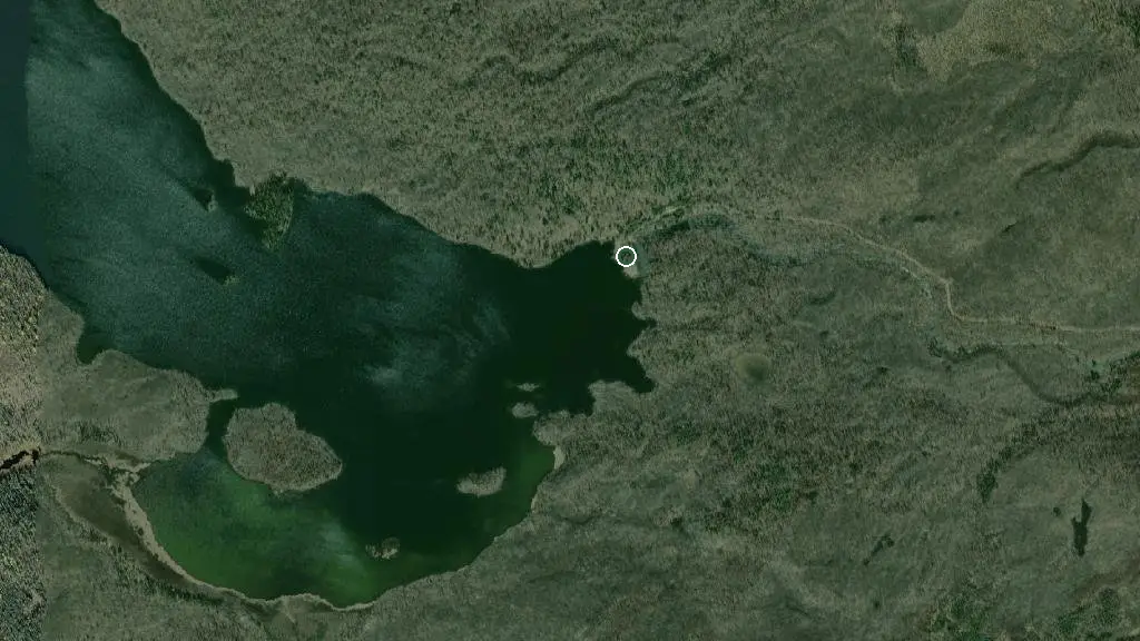 Aerial view of Tatuk Lake Campground and surroundings