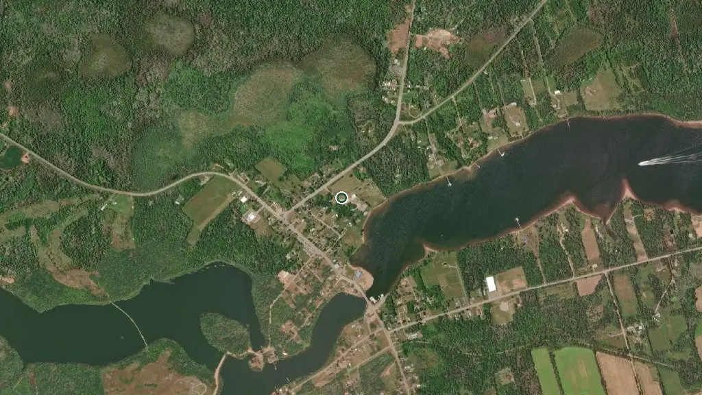 Aerial view of River R.V. Campground and surroundings