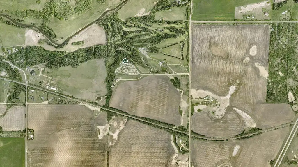 Aerial view of RV There Yet Campground and surroundings