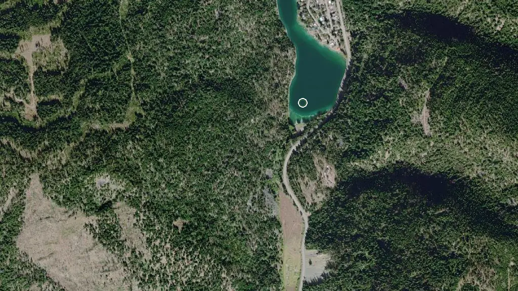 Aerial view of Allison Lake Provincial Park and surroundings