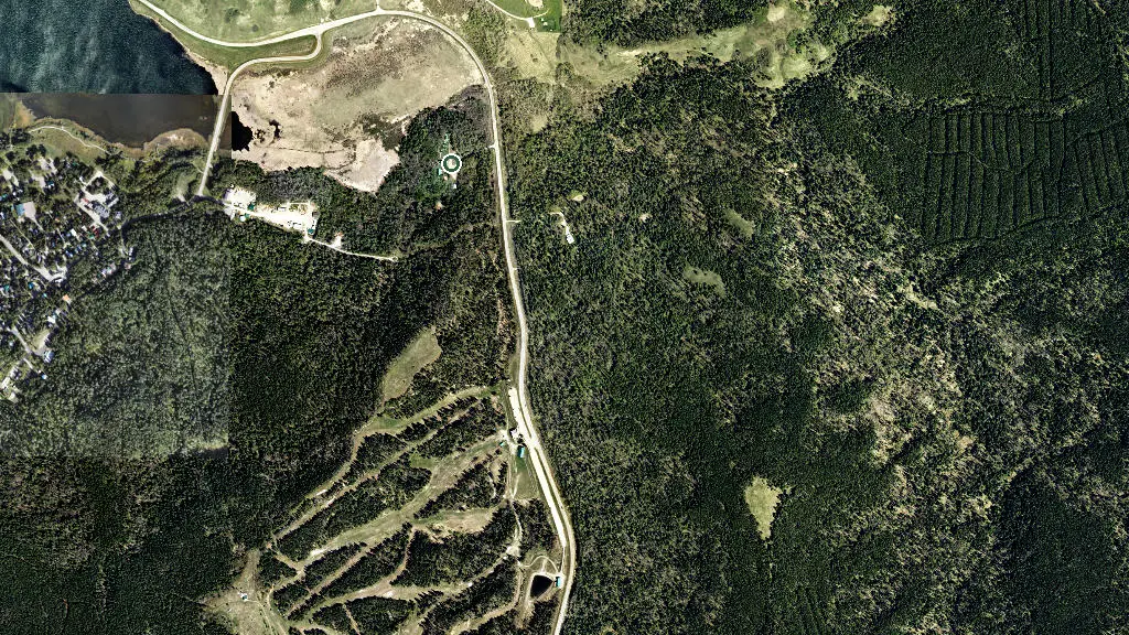 Aerial view of Camp Apistotoke and surroundings
