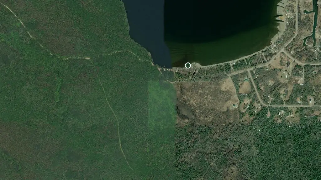 Aerial view of Sowchea Bay Provincial Park and surroundings
