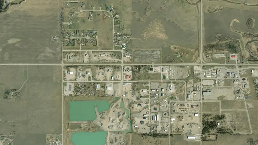 Aerial view of Wagons West RV Park and surroundings
