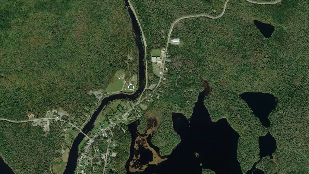 Aerial view of St Mary's Riverside Campground and surroundings