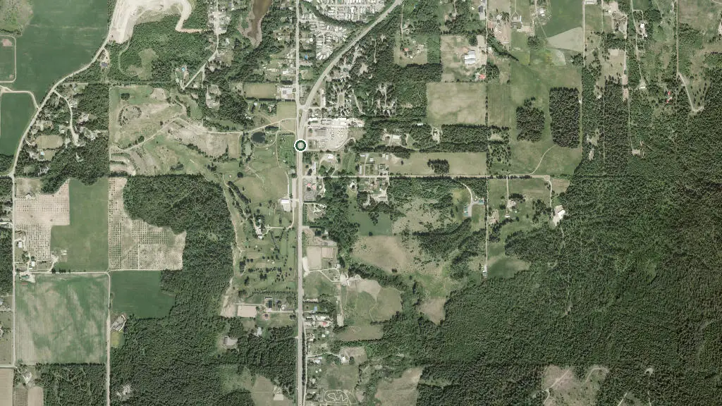 Aerial view of Red Bridge Golf & RV Resort and surroundings