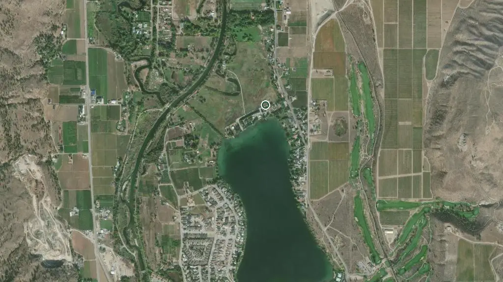 Aerial view of Desert Lake RV Resort and surroundings