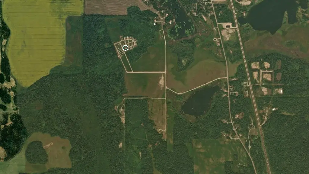 Aerial view of Clear Lake RV Resort and surroundings