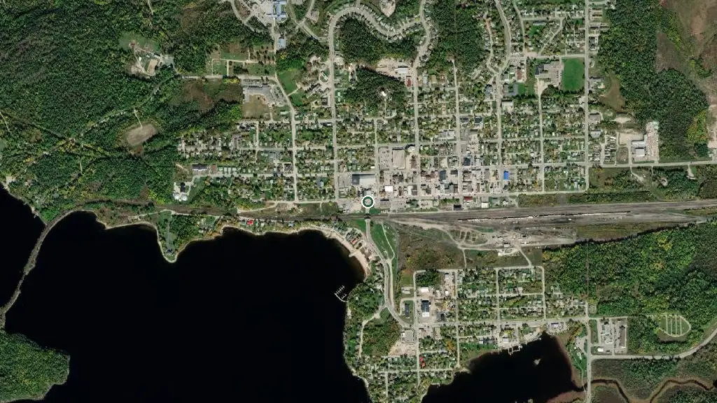 Aerial view of Ojibway Prov Park and surroundings