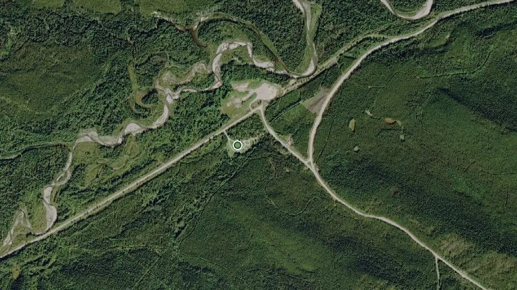 Aerial view of Gregg Cabin Recreation Area and surroundings