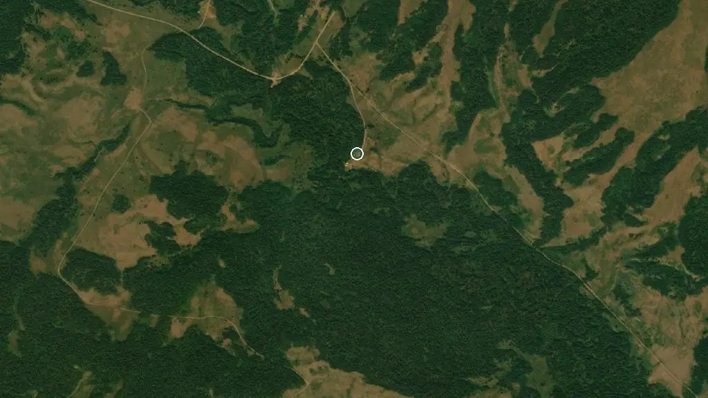 Aerial view of Cypress Hills Equestrian Campground and surroundings