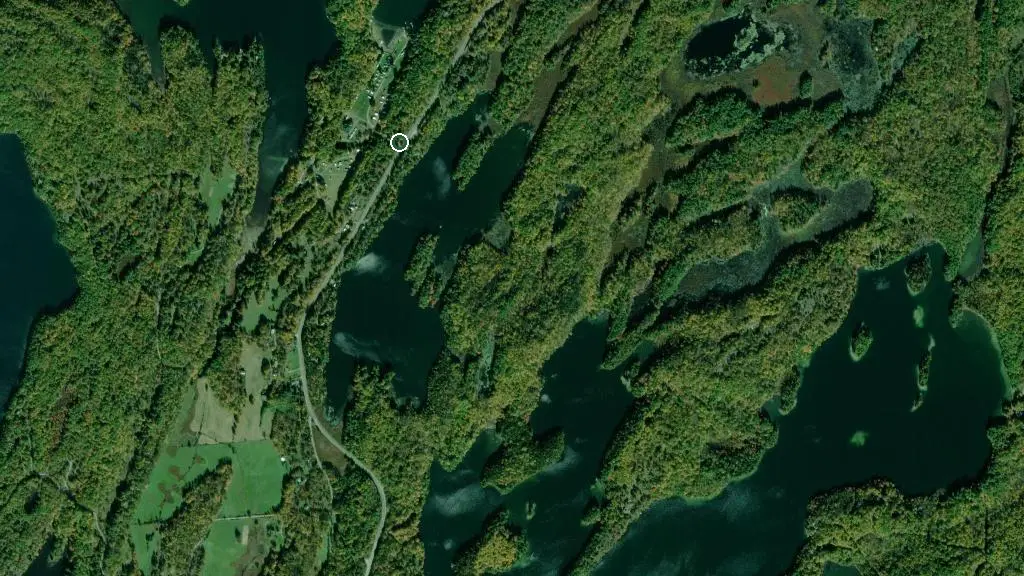 Aerial view of Pine Haven Cottages and Campground and surroundings