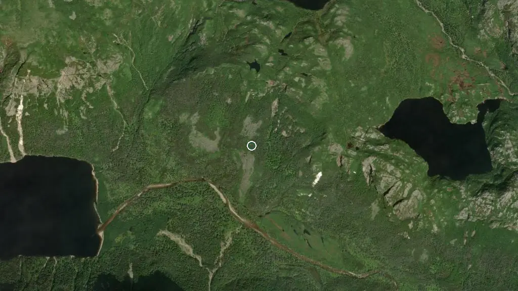 Aerial view of Grosmorne RV Campground and surroundings