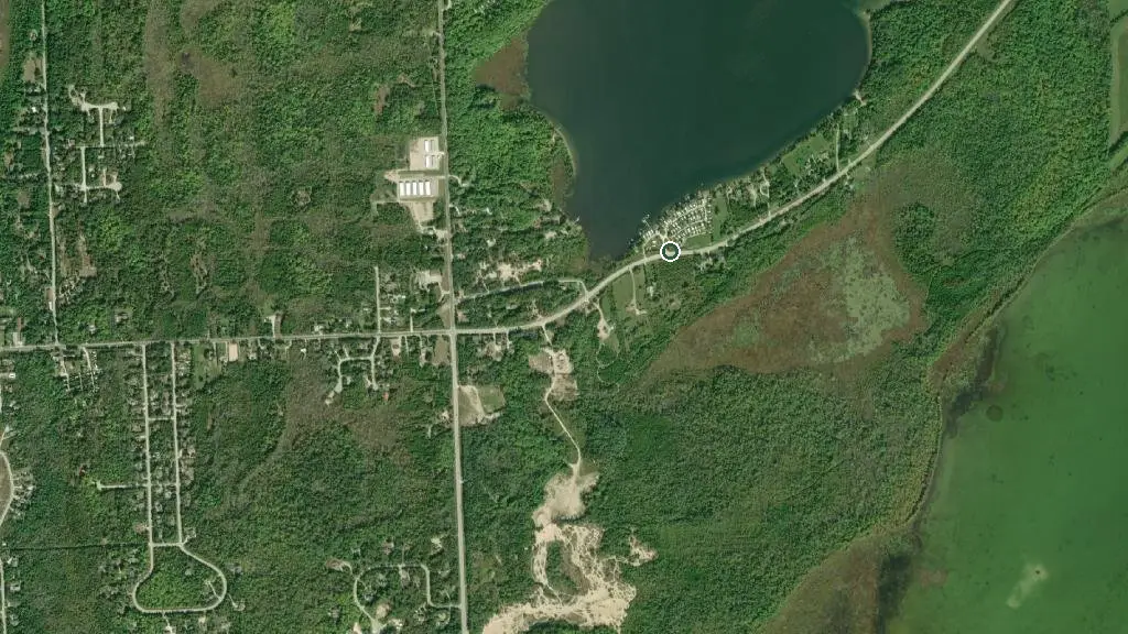 Aerial view of Spry Lake Camp and surroundings